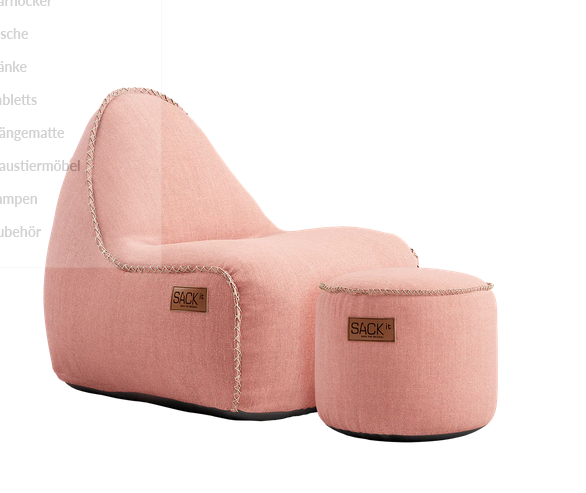 SACKit Cobana Lounge Chair jr. Rose + Pouf