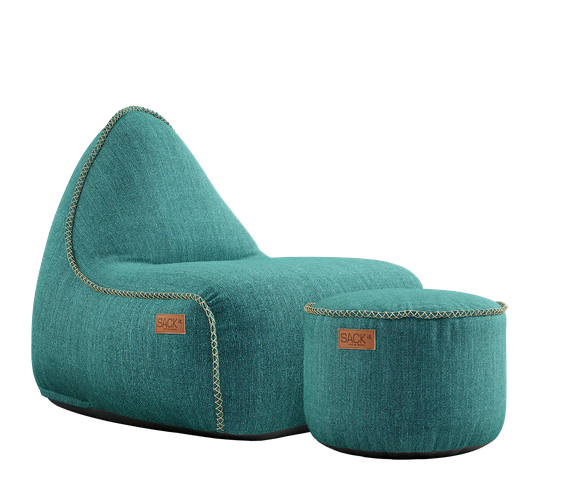 SACKit Cobana Lounge Chair Petrol melange + Pouf