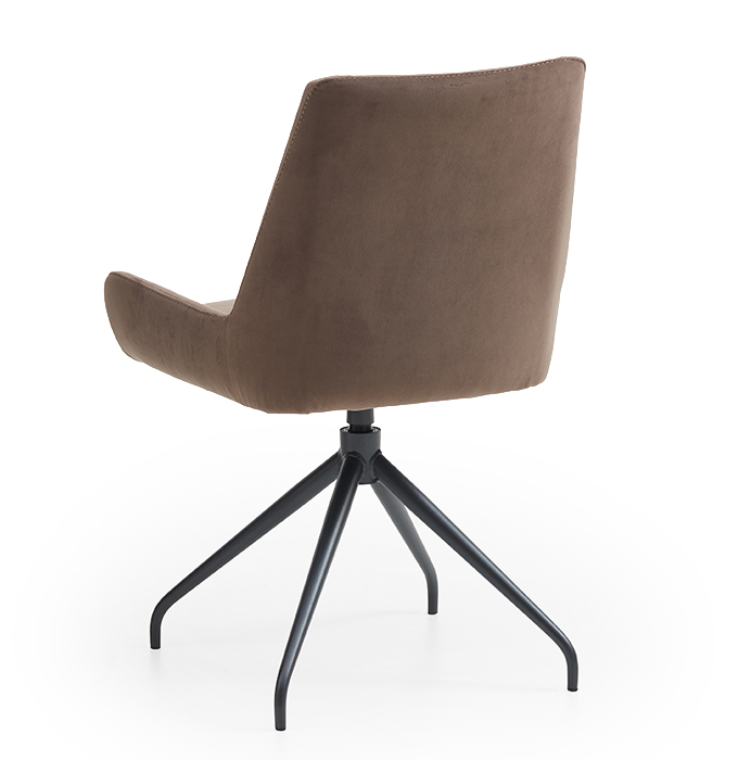 Nouvion Silvio Stuhl Bein Spider mit Drehfunktion schwarzer Stahl, Stoffgruppe B Samoa/Montana Espresso