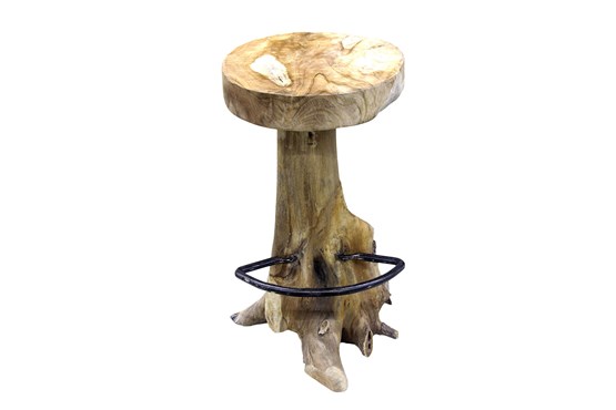 Barhocker Teakwurzel ca. Ø 40cm Höhe 75 cm