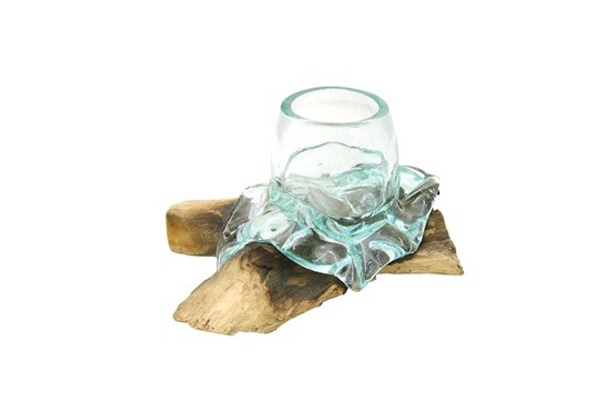 Glasvase JAR auf Schwemmholz