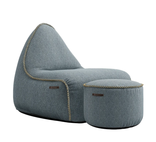 SACKit Medley Lounge Chair Dusty Blue + Pouf