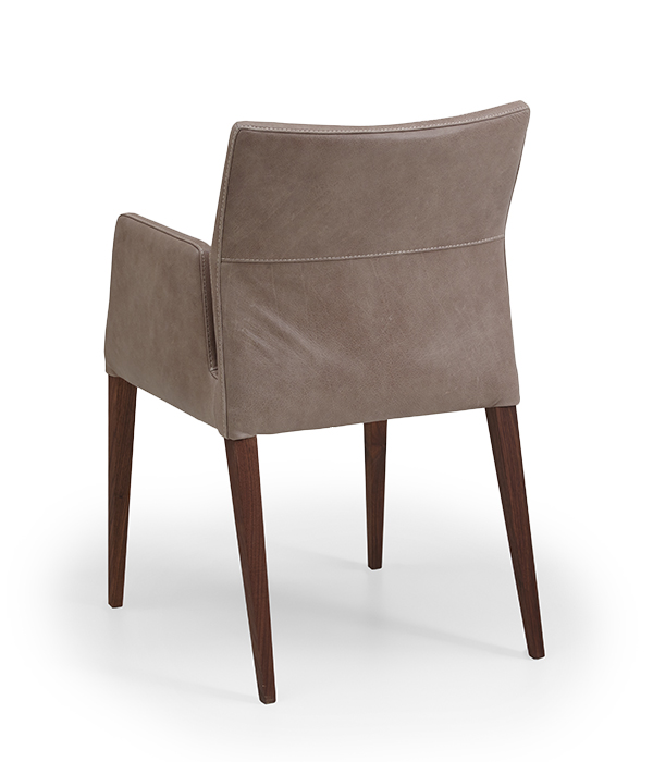 Nouvion Armstuhl Lennox 4-Fuss Holz Bezug Leder Toledo Anthrazit