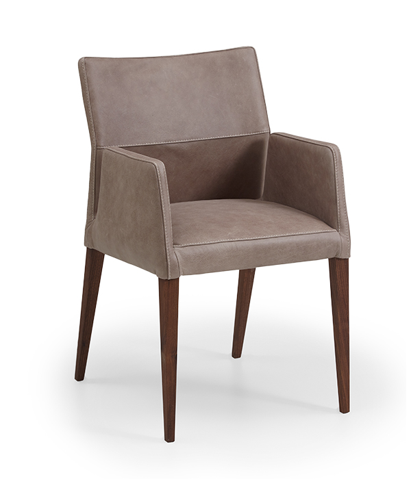 Nouvion Armstuhl Lennox 4-Fuss Holz Bezug Stoff