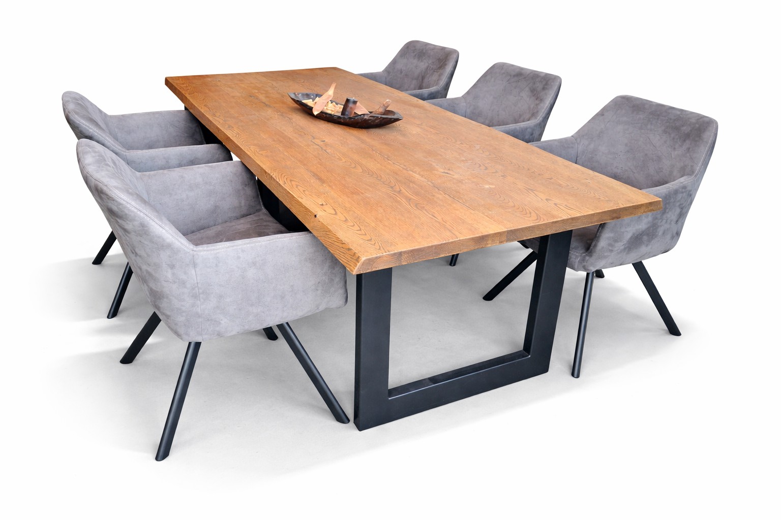Nouvion Pablo Drehstuhl Tisch Eiche mit organischer Kante black Oak Set Ausstellungsstück
