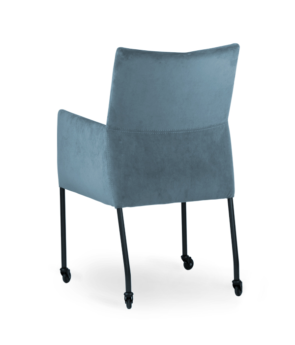 Nouvion Armstuhl Glenn mit Rollen Bezug Leder Toledo Sky Blue