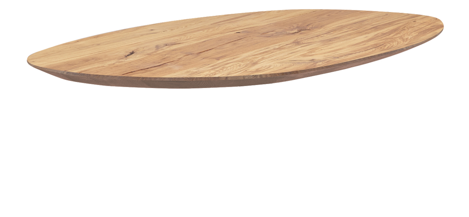 Nouvion Tischplatte Oval 200 x 110 x 4 cm Eiche Eiche Black oak geölt Schweizer Kante