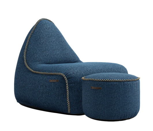 SACKit Medley Lounge Chair Denim + Pouf