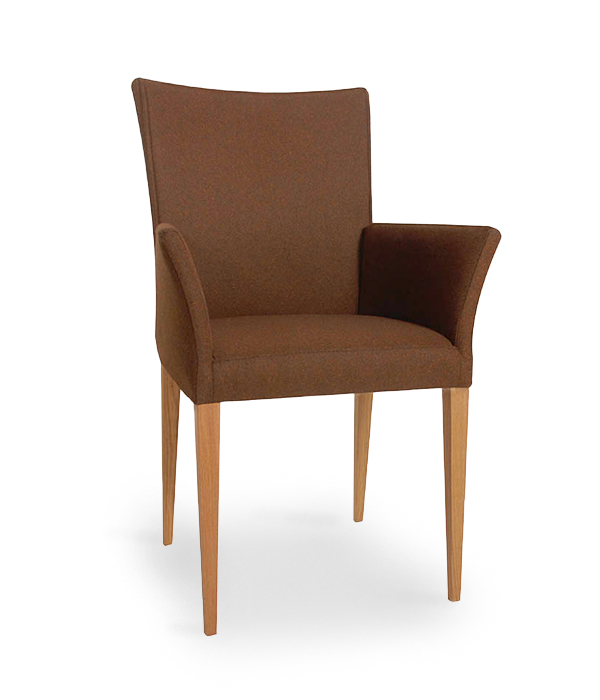 Nouvion Armstuhl Jack 4-Fuss Holz Bezug Leder