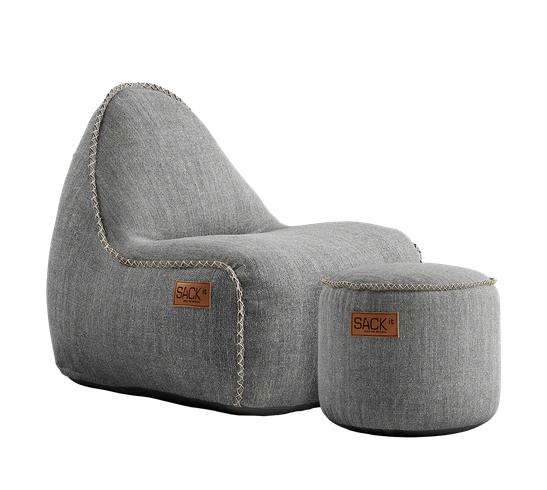 SACKit Cobana Lounge Chair jr. Light Grey + Pouf