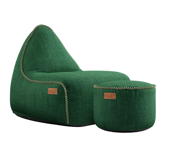 SACKit Cobana Lounge Chair Green + Pouf