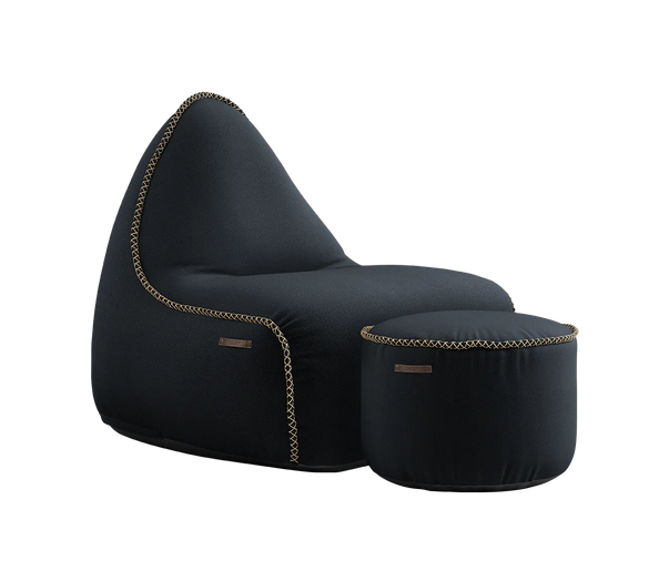 SACKit Cura Lounge Chair Black + Pouf