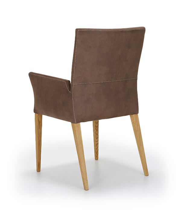 Nouvion Armstuhl Paul 4-Fuss Holz Bezug Leder Toledo Aubergine
