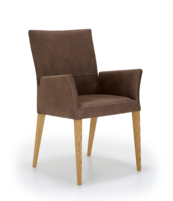 Nouvion Armstuhl Paul 4-Fuss Holz Bezug Stoff