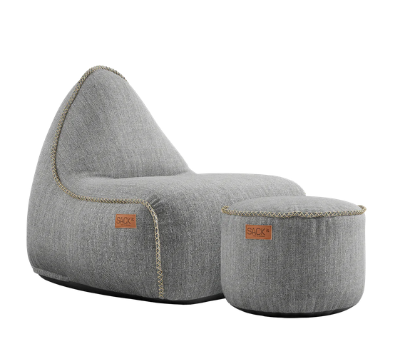 SACKit Cobana Lounge Chair Light Grey + Pouf