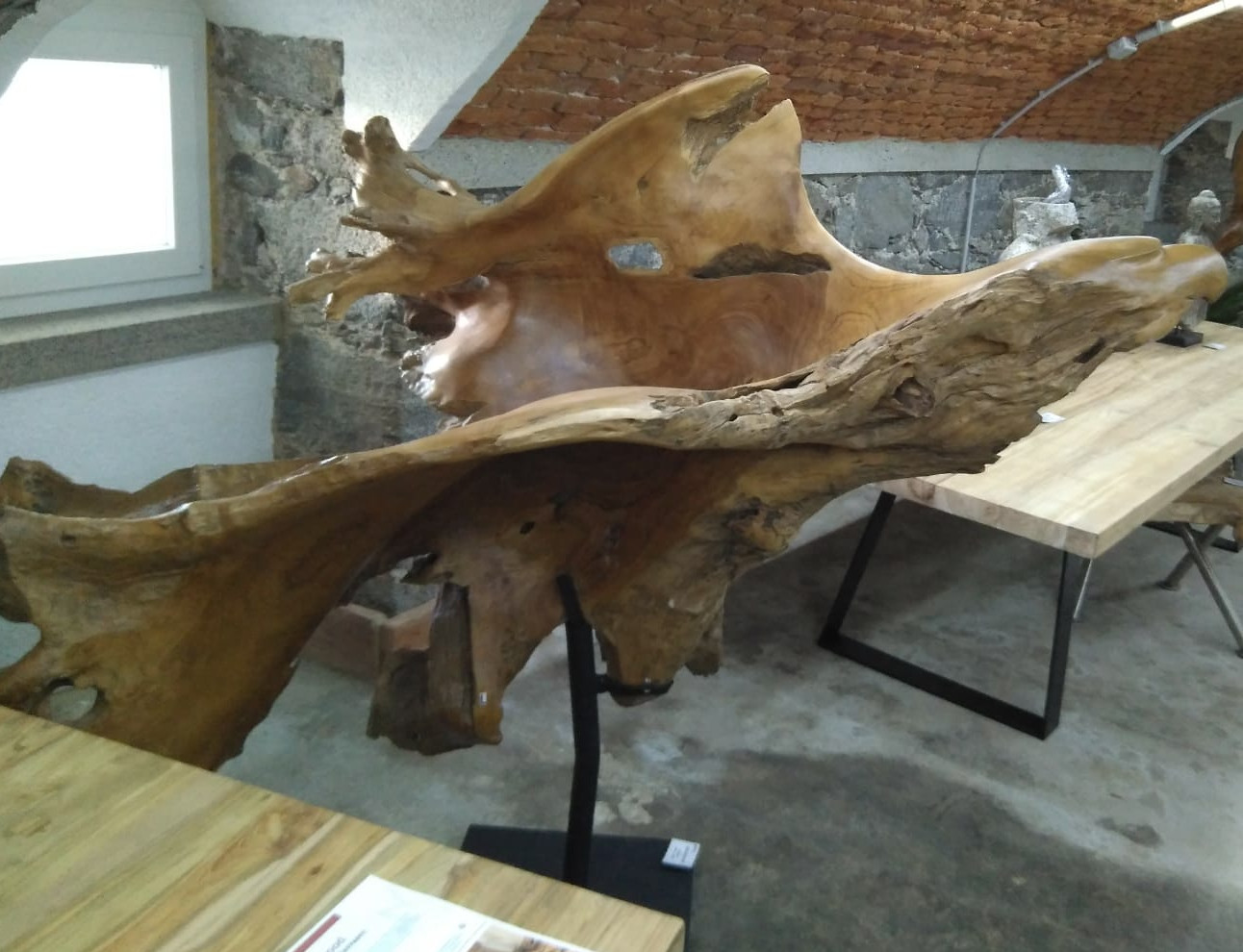 Teakskulptur Adler Horst