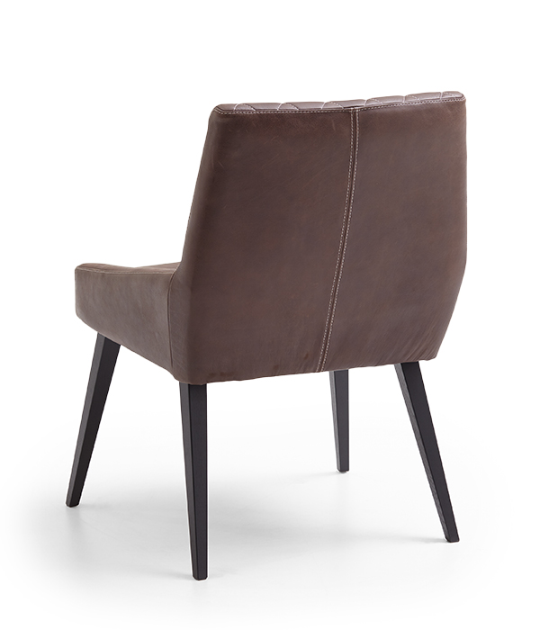 Nouvion Stuhl Jimmy 4-Fuss Holz Bezug Leder Toledo Espresso